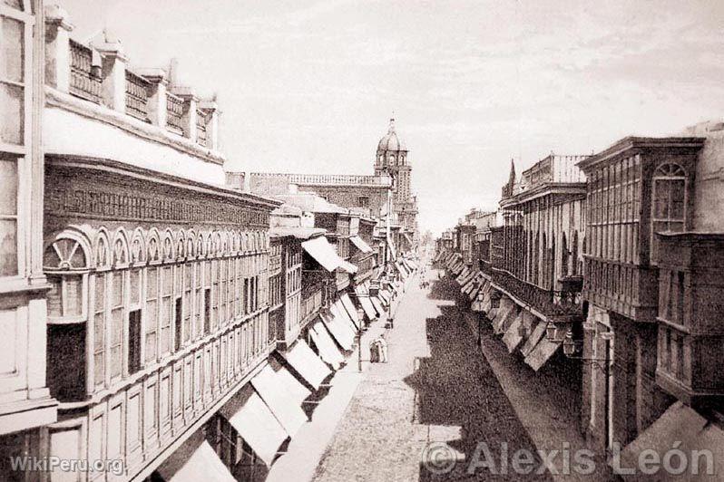 Rue Mercaderes. XIXe sicle, Lima