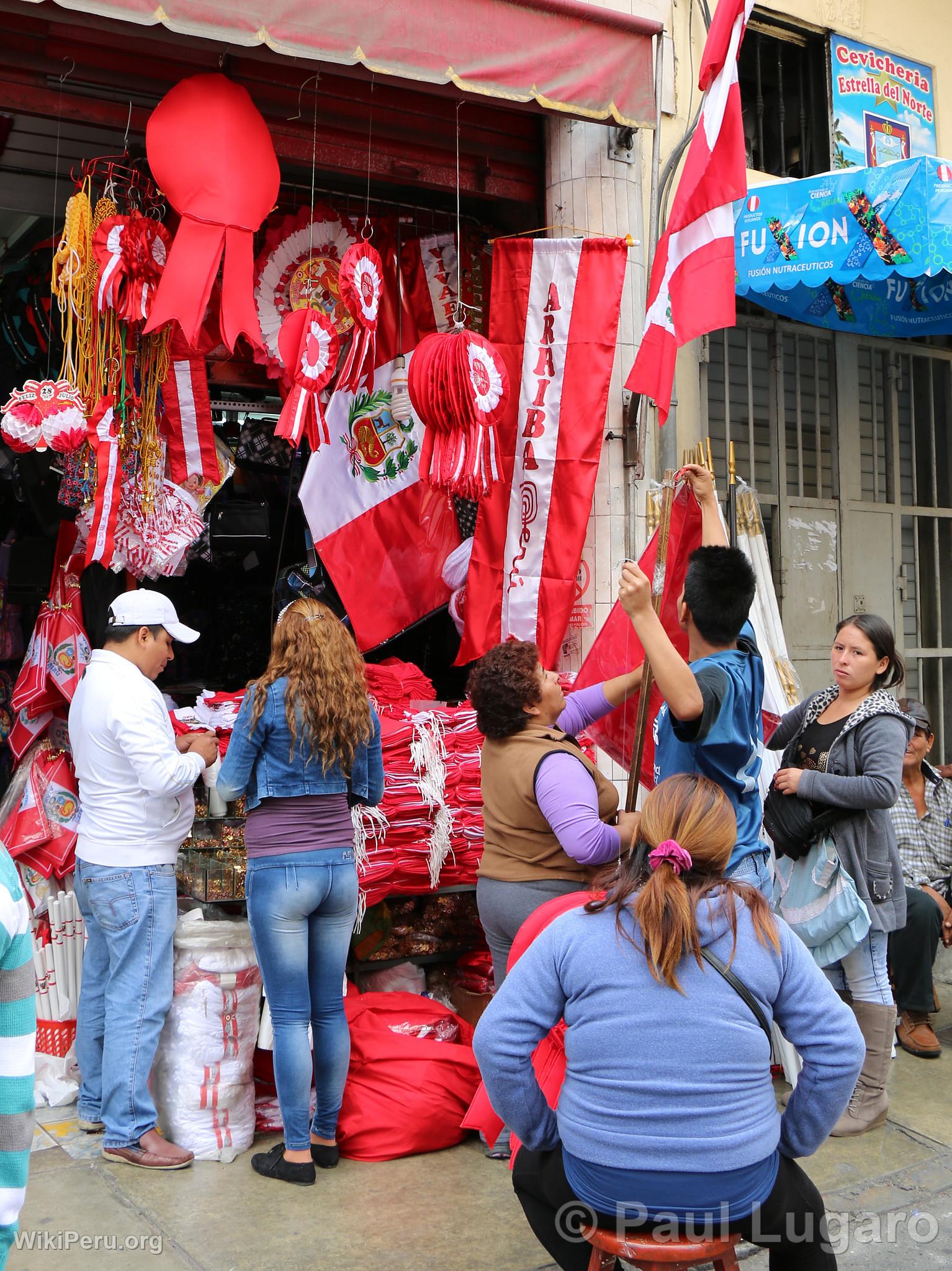 Vente de drapeaux, Lima