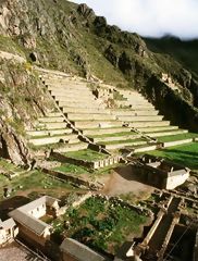 Vue arienne d'Ollantaytambo