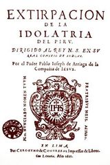 L'extirpation de l'idoltrie au Prou, de Pablo de Arriaga