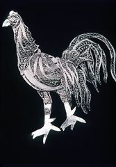 Coq en filigrane d'argent